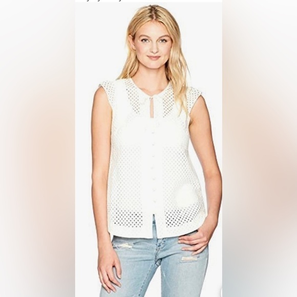 NWT Plenty by Tracy Reese beautiful red eyelet blouse Size Small - Picture 13 of 13